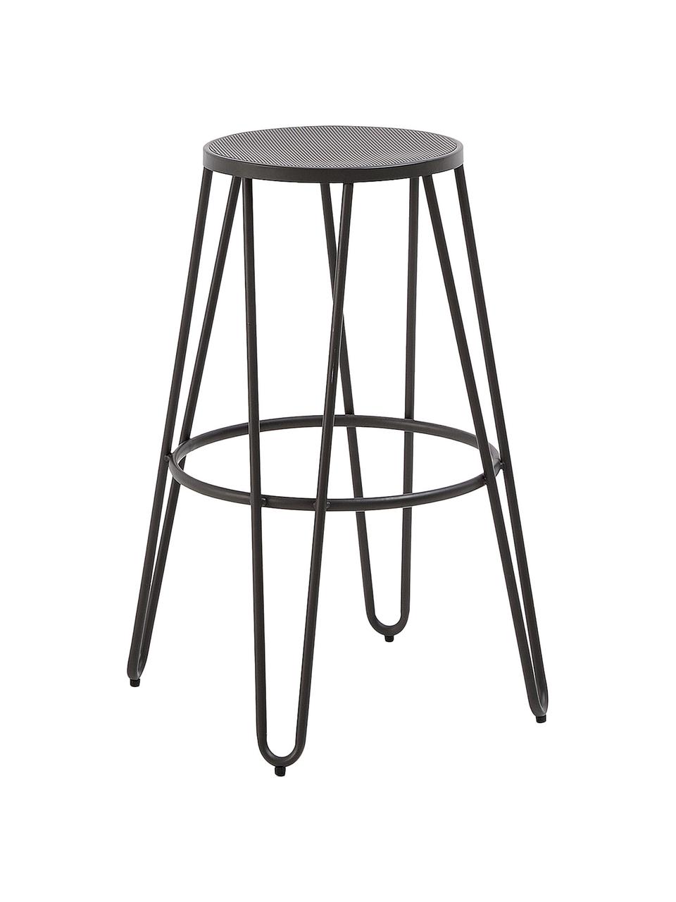 Kovová barová židle Madona, Lakovaný kov, Grafitově šedá, Š 45 cm, V 76 cm