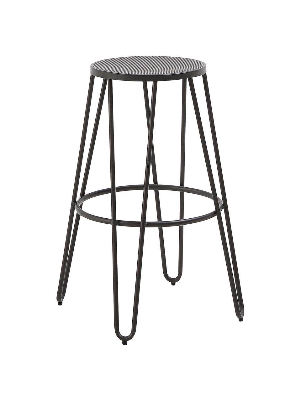 Tabouret de bar en métal Madona, Métal, laqué, Gris graphite, larg. 45 x haut. 76 cm