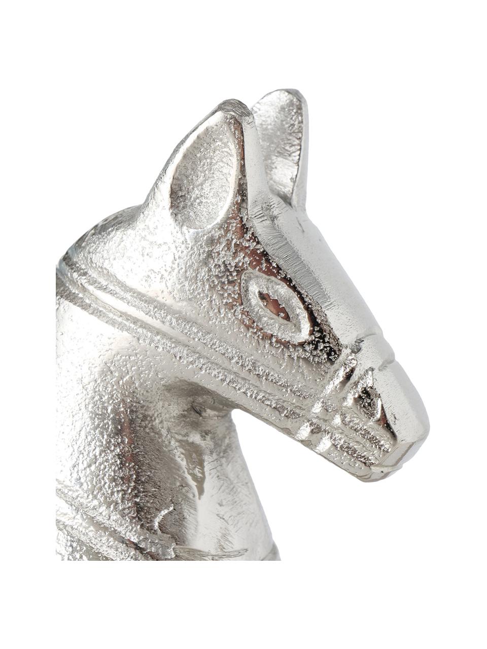 Objet déco cheval à bascule Nesta, Aluminium, nickelé, Nickel, larg. 27 x haut. 23 cm