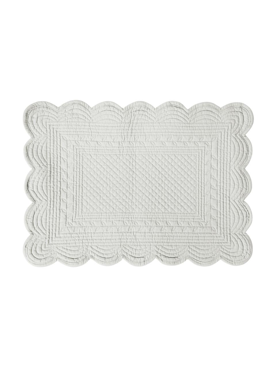 Podkładka z bawełny Boutis, 2 szt., 100% bawełna, Jasny szary, S 49 x D 34 cm