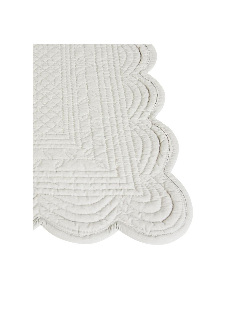 Manteles individuales de algodón Boutis, 2 uds., 100% algodón, Gris claro, An 49 x L 34 cm