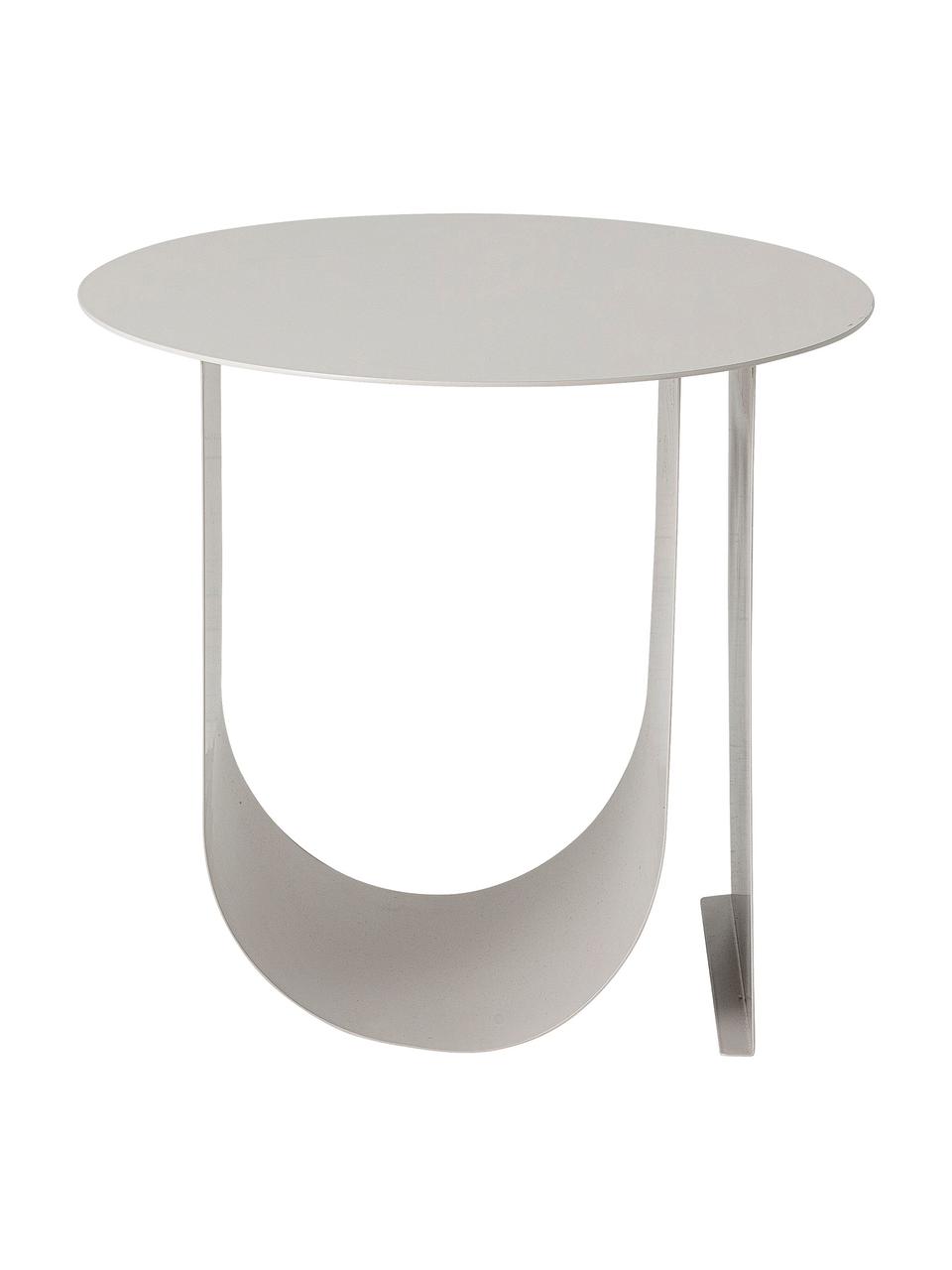 Tavolino moderno in metallo Cher, Metallo rivestito, Grigio, Ø 43 x Alt. 38 cm