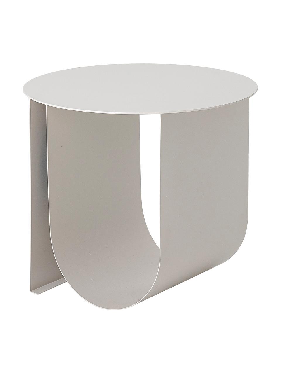Tavolino moderno in metallo Cher, Metallo rivestito, Grigio, Ø 43 x Alt. 38 cm