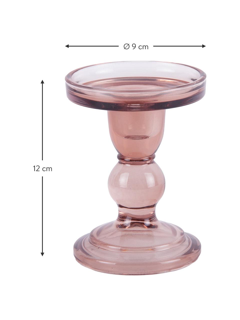 Kerzenhalter Glass Art in Rosa, Glas, Rosa, transparent, Ø 9 x H 12 cm