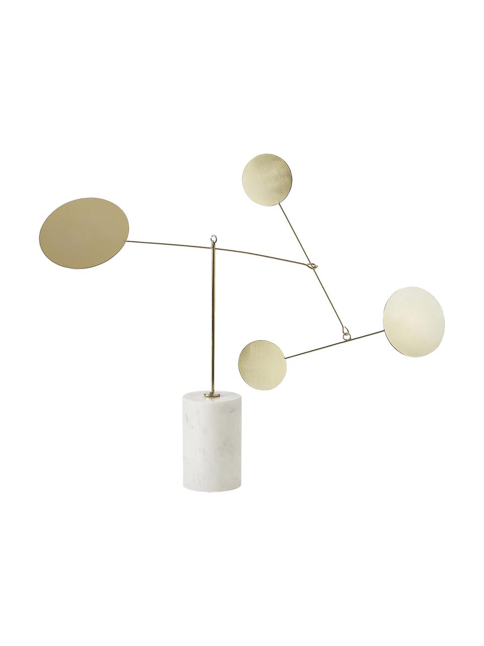 Pieza decorativa Novalie, Mármol, metal, Dorado, blanco, An 48 x Al 48 cm