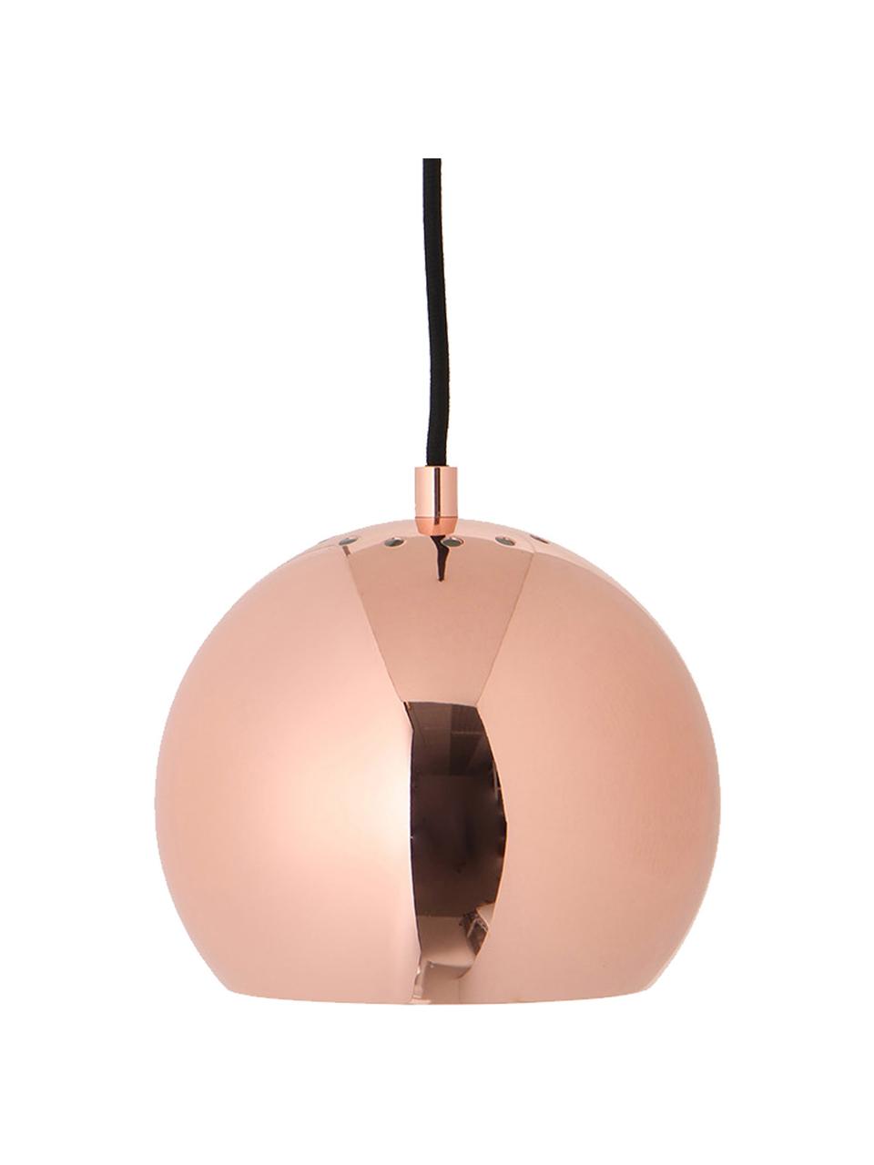 Menšia guľová závesná lampa Ball, Odtiene medenej, lesklá, Ø 12 x V 10 cm