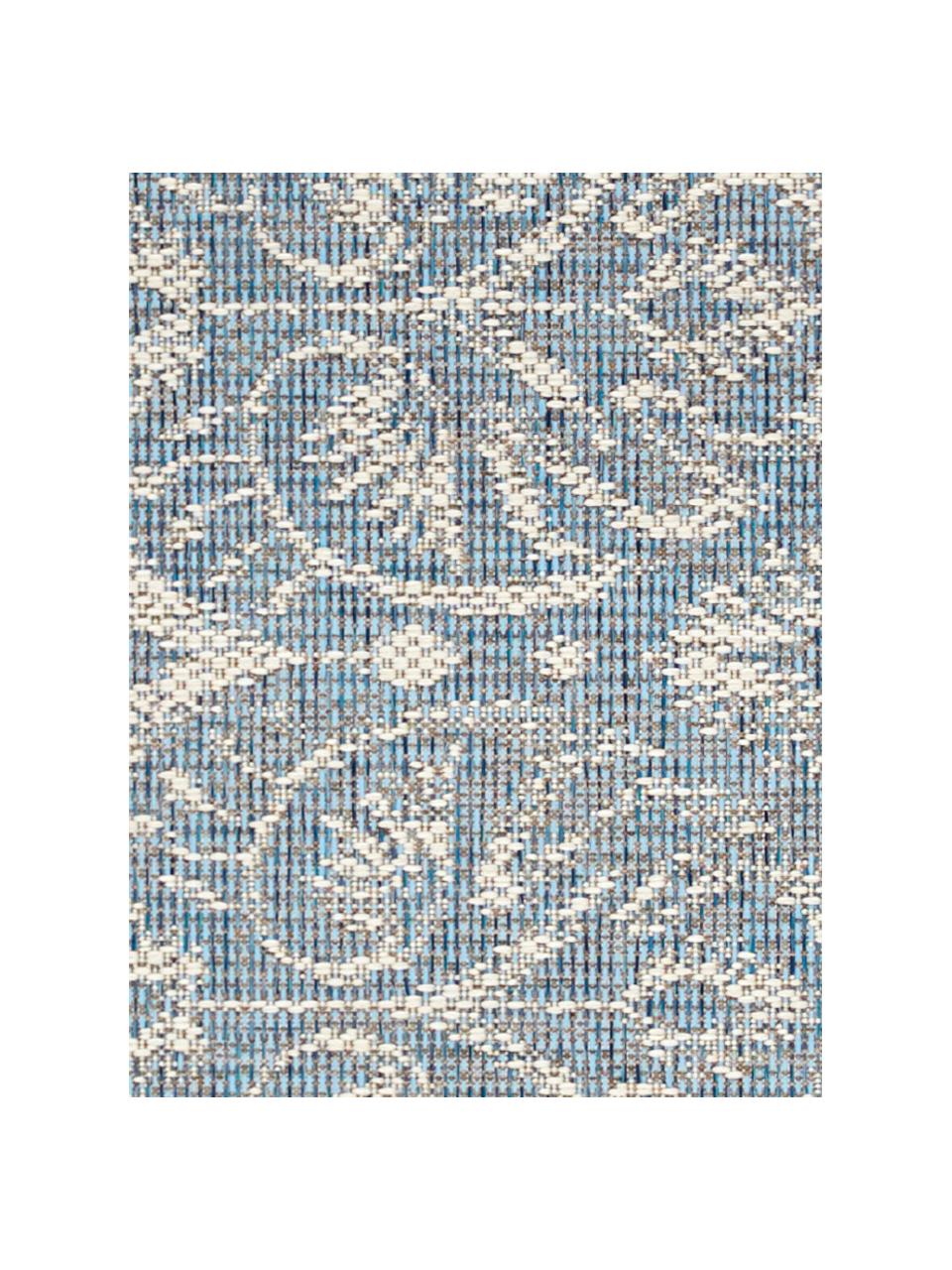 Design In- & Outdoor-Teppich Choy mit grafischem Muster, 100% Polypropylen, Hellblau, Beige, B 200 x L 290 cm (Größe L)