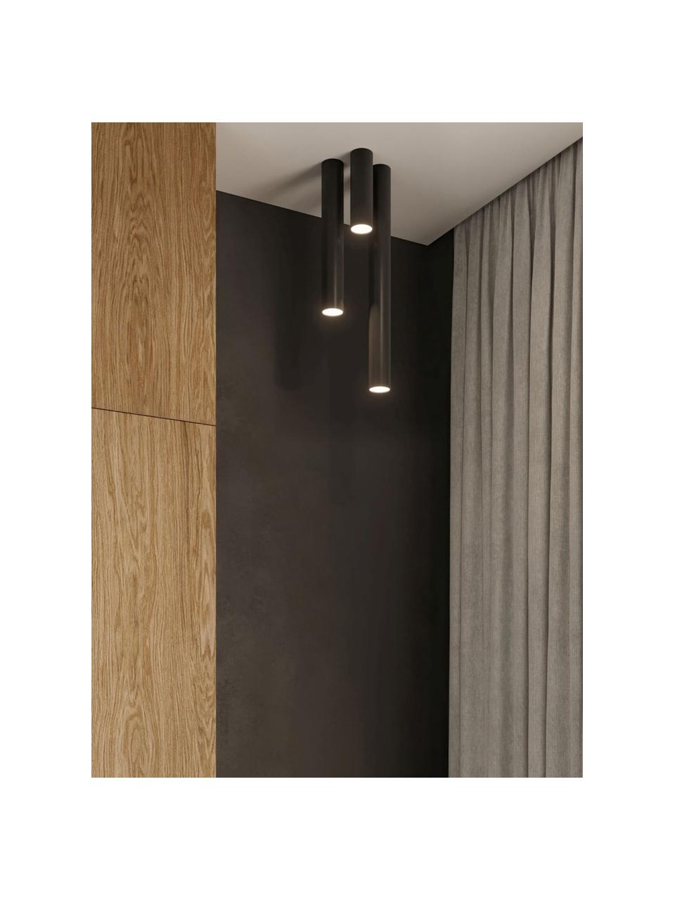 Faretto da soffitto Castro, alt. 60 cm, Acciaio rivestito, Nero opaco, Ø 6 x Alt. 60 cm