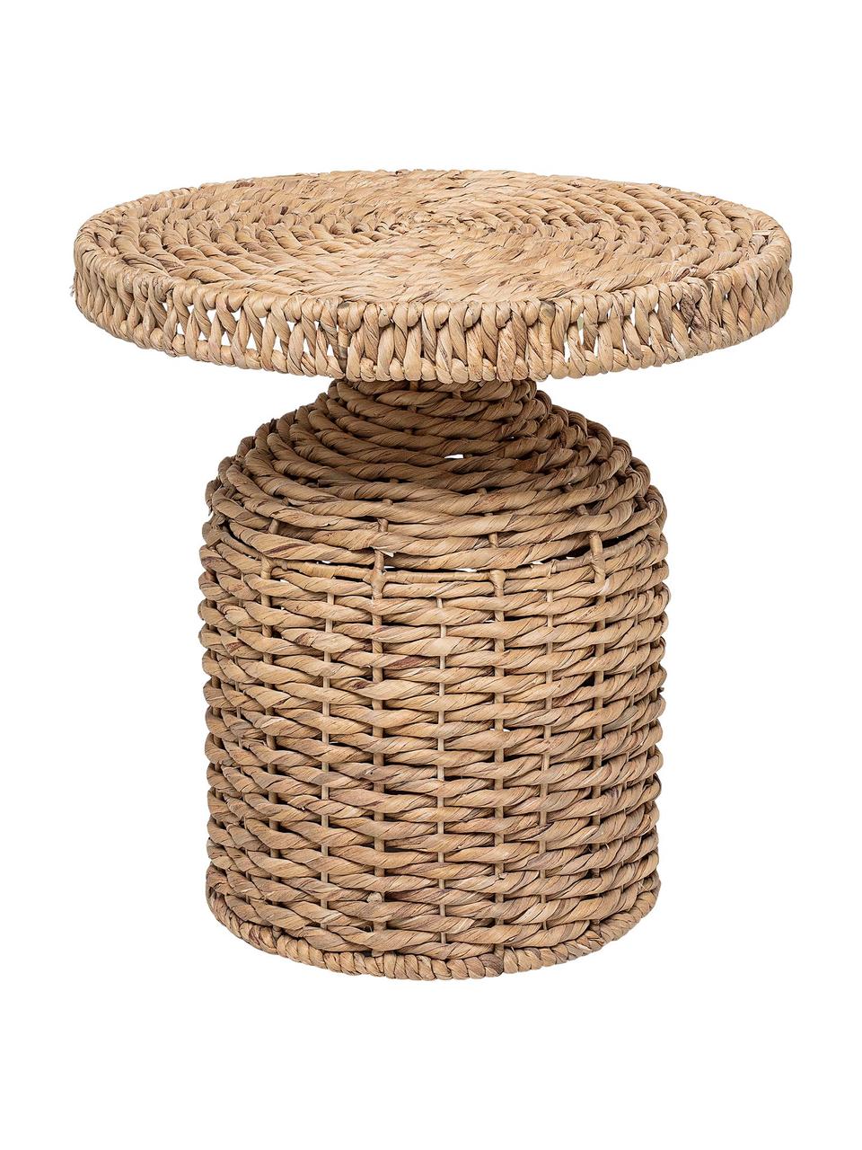 Okrągły stolik pomocniczy z rattanu Camo, Rattan, Jasny brązowy, Ø 47 x W 47 cm