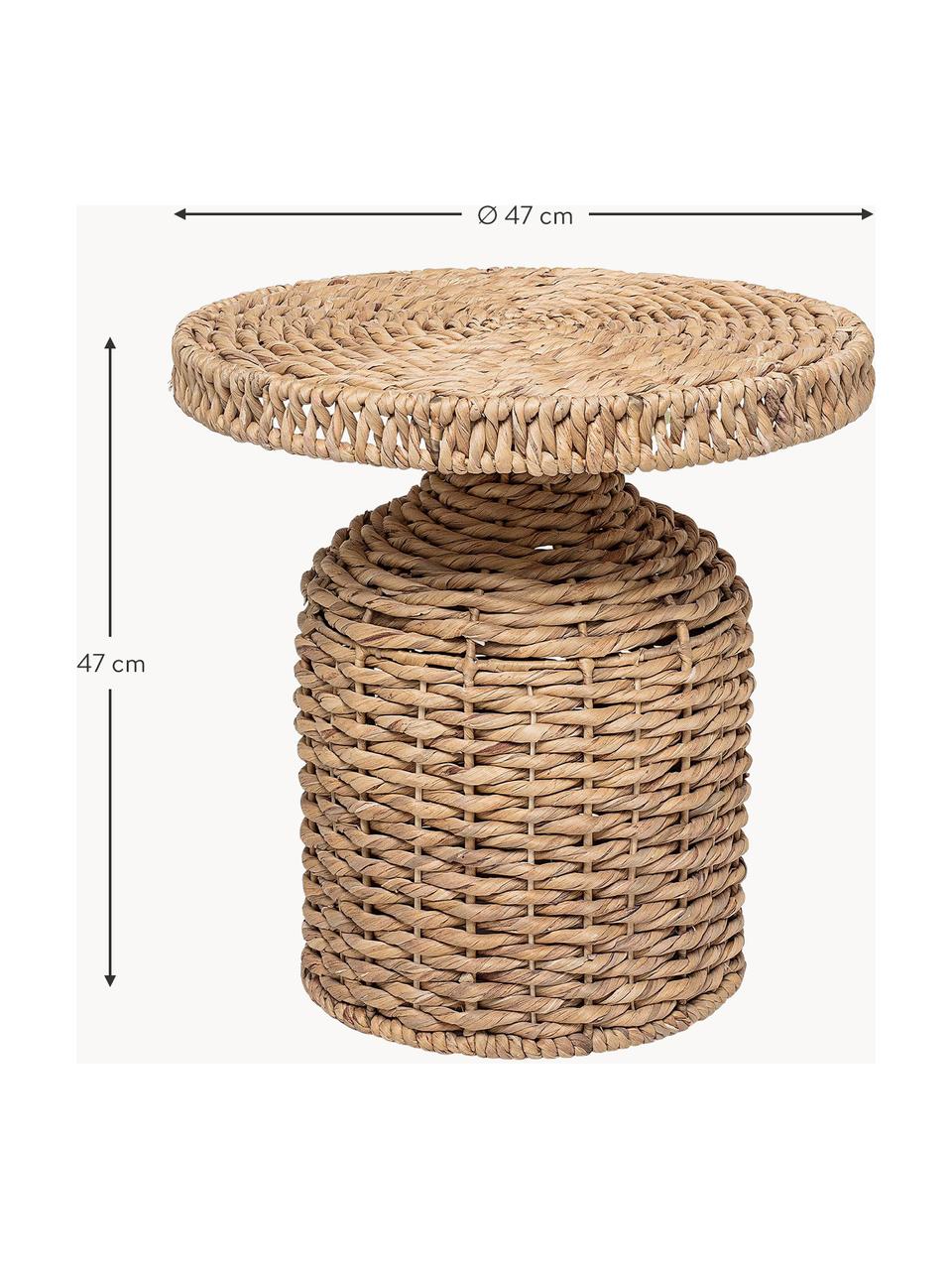 Table d'appoint ronde en rotin Camo, Rotin, Beige, Ø 47 x haut. 47 cm