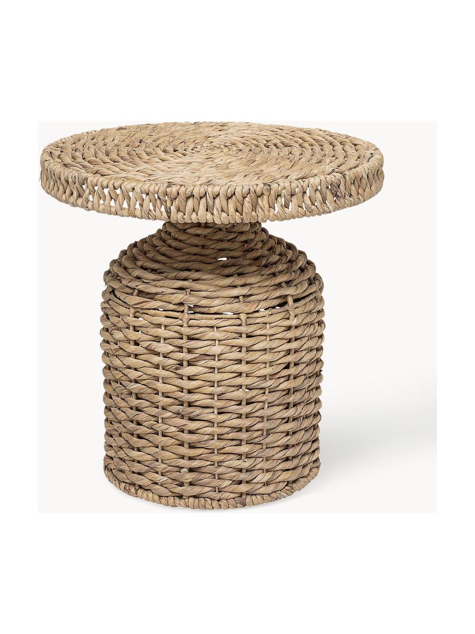 Ronde rotan bijzettafel Camo, Rotan, Beige, Ø 47 x H 47 cm