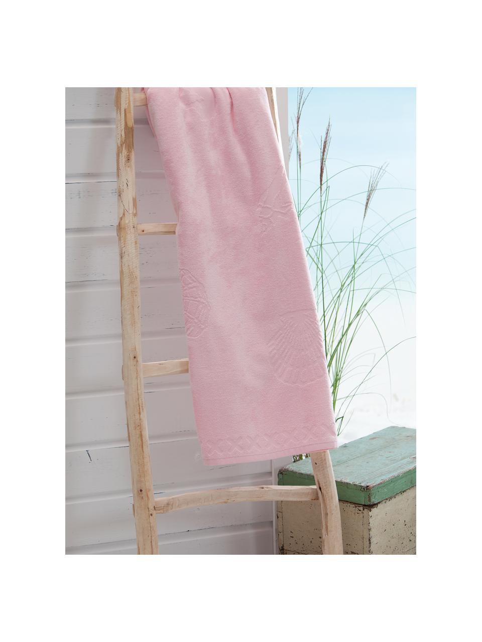 Ręcznik plażowy Shells, Blady różowy, S 100 x D 200 cm