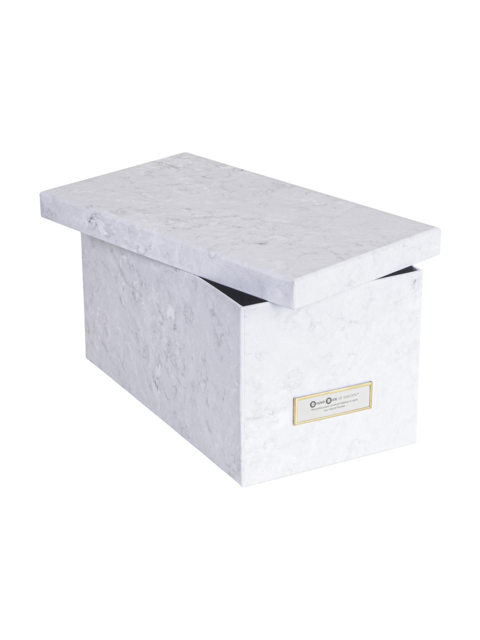 Aufbewahrungsbox Silvia, 2 Stück, Box: fester, laminierter Karto, Weiss, marmoriert, B 17 x H 15 cm