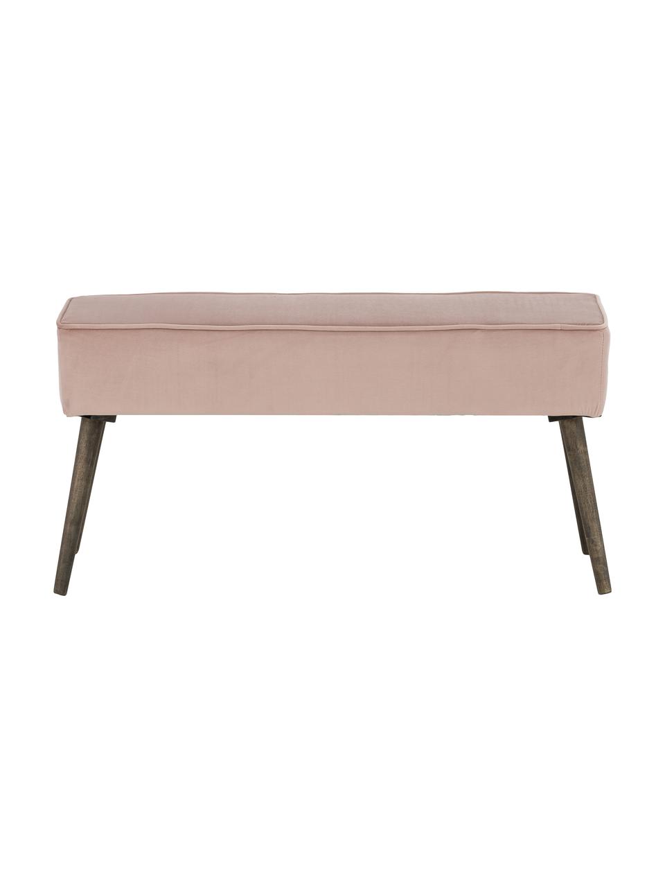 Banquette en velours vieux rose Popy, Vieux rose, larg. 100 x haut. 50 cm