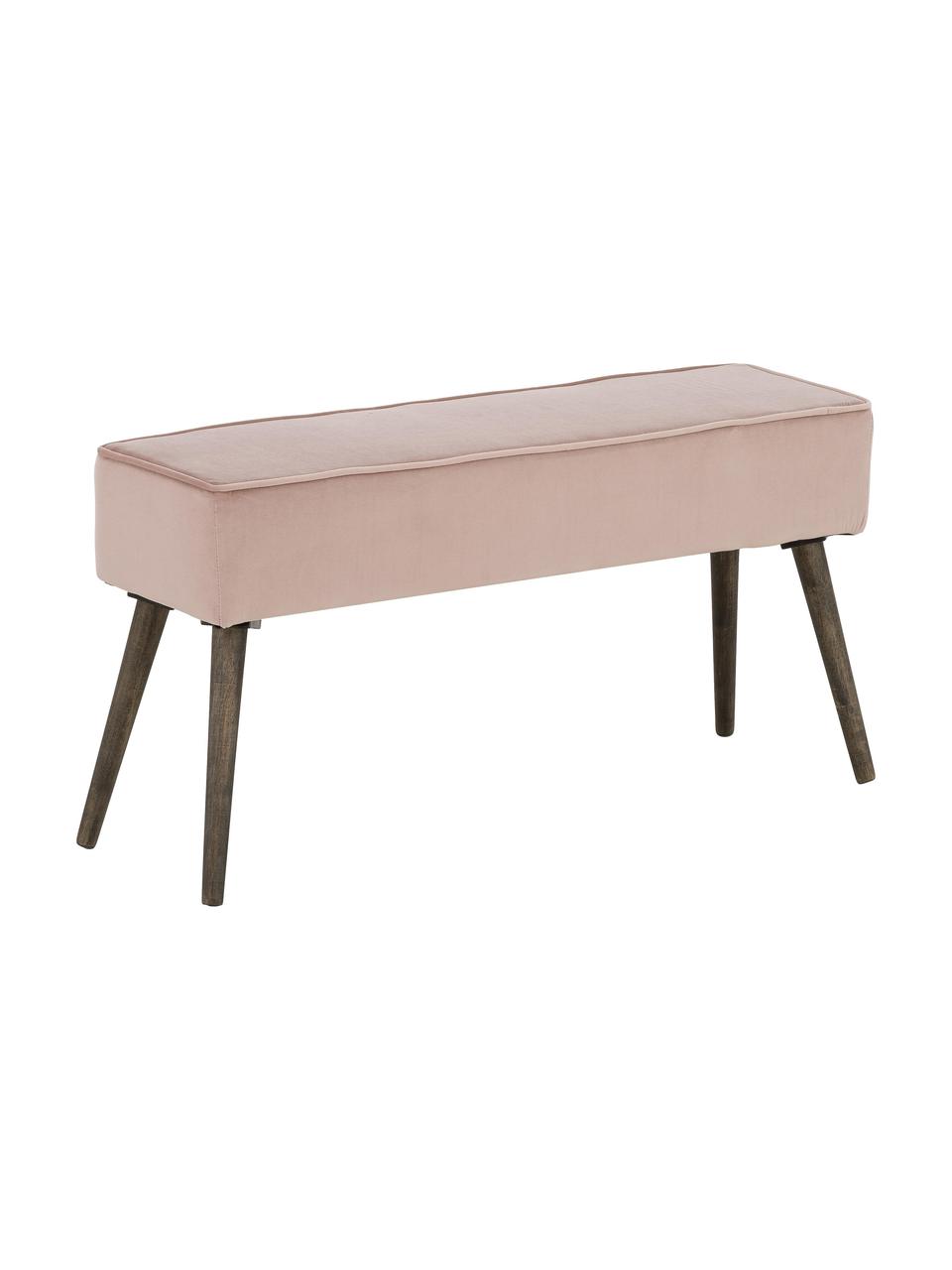 Banquette en velours vieux rose Popy, Vieux rose, larg. 100 x haut. 50 cm