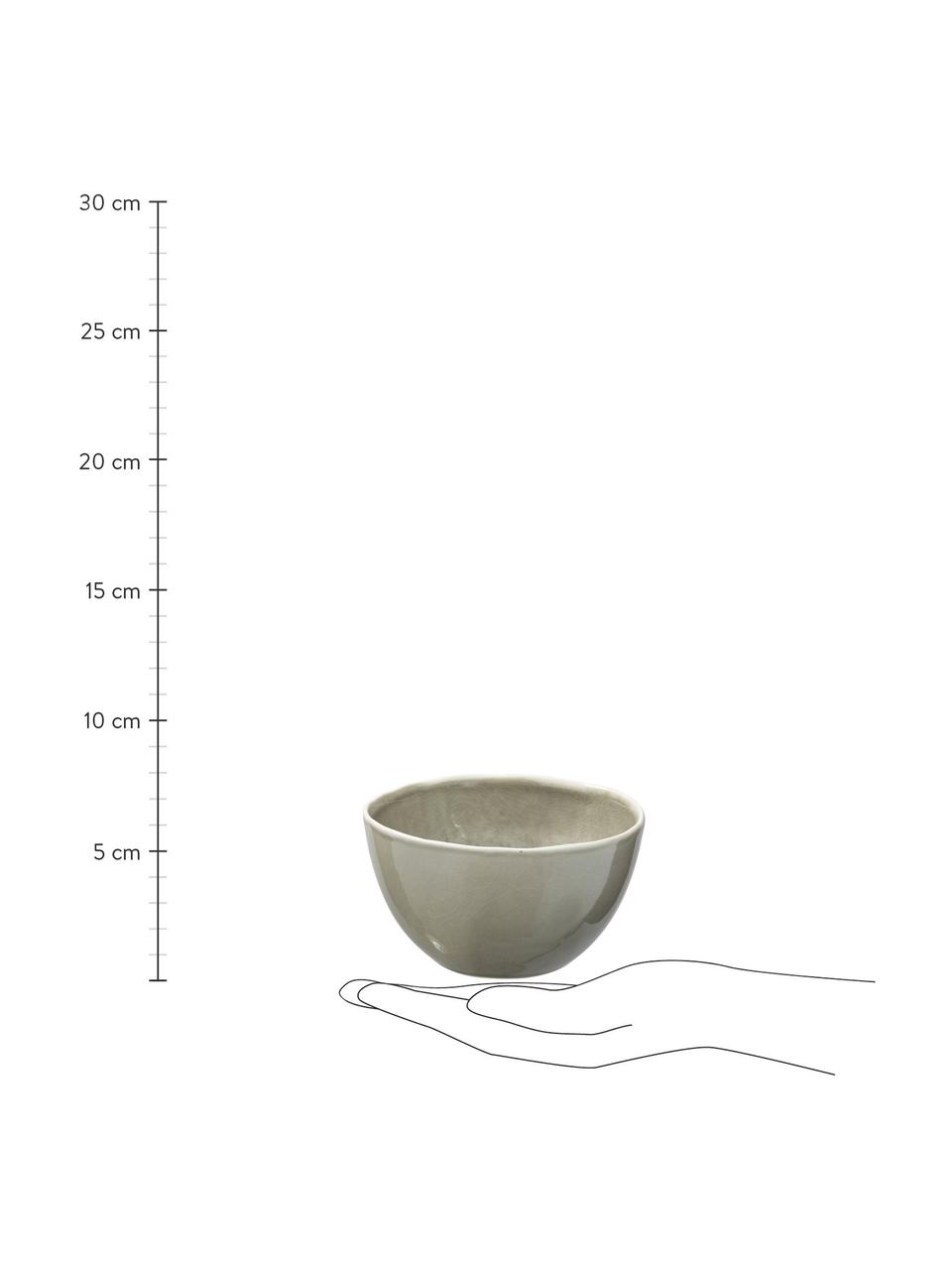 Miseczka Porcelino Sea, 6 szt., Porcelana, Szarozielony, beżowy, Ø 14 x 8 cm