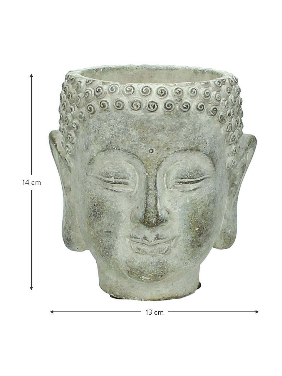 Portavaso viso di design in cemento Head, Cemento, Grigio, Larg. 13 x Alt. 14 cm