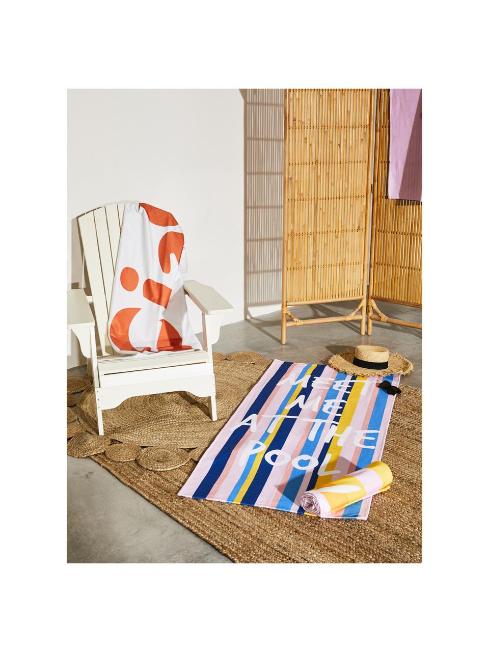 Ręcznik plażowy Meet Me, 55% poliester, 45% bawełna
Bardzo niska gramatura, 340 g/m², Wielobarwny, S 70 x D 150 cm
