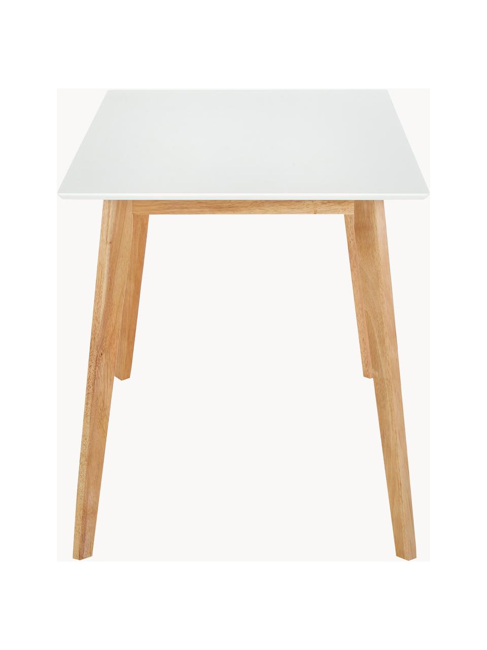 Escritorio Vojens, Tablero: tablero de fibras de dens, Patas: madera de caucho, Madera, blanco, An 120 x F 70 cm