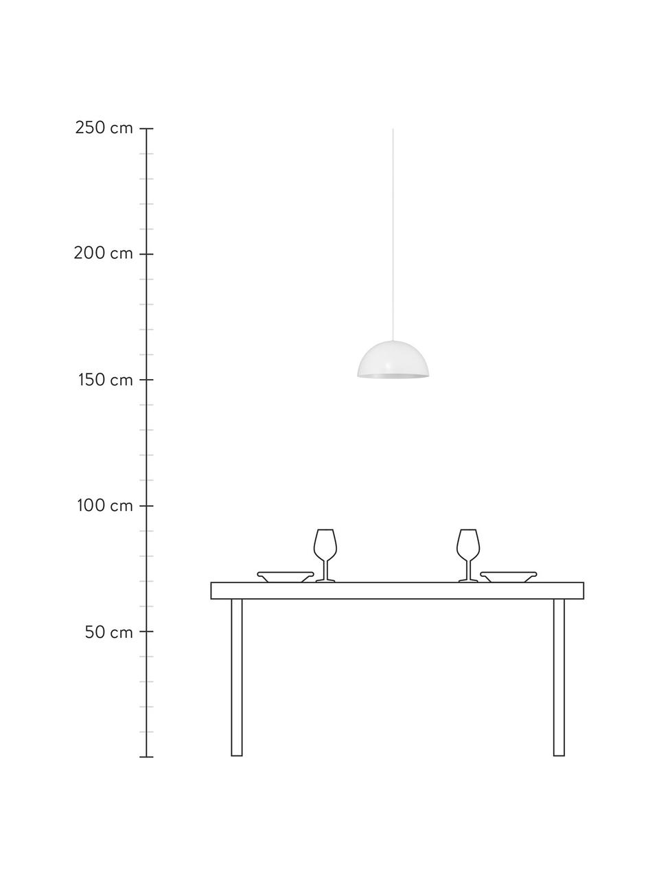 Scandi hanglamp Ellen, Lampenkap: gecoat metaal, Baldakijn: gecoat metaal, Wit, Ø 30 x H 15 cm