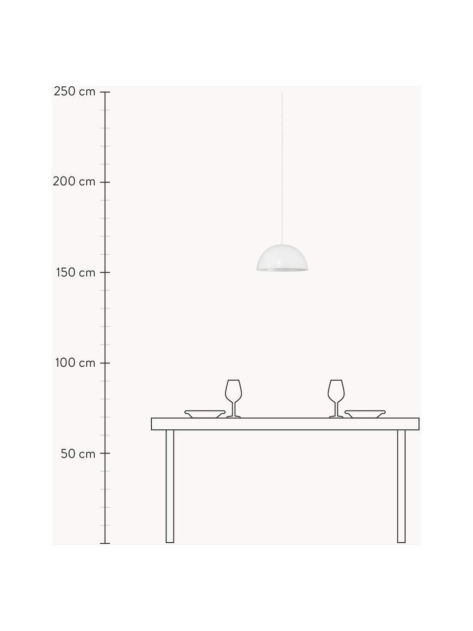 Scandi hanglamp Ellen, Lampenkap: gecoat metaal, Wit, Ø 30 x H 15 cm