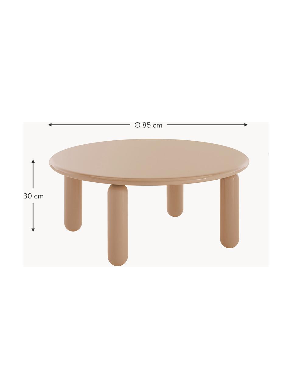 Runder Couchtisch Undique Mas, Tischplatte: Buchenholz mit Polyester , Beine: Mitteldichte Holzfaserpla, Beige, Ø 85 cm