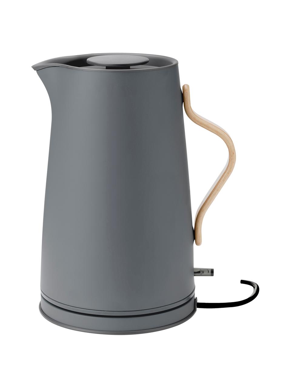 Hervidor Emma, 1,2 L, Estructura: acero inoxidable, Asa: madera de haya, Gris, 1,2 L