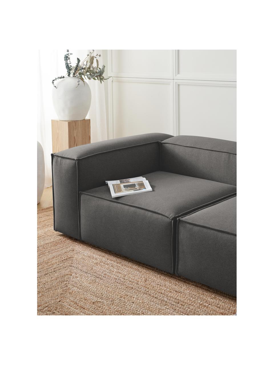 Módulo de esquina sofá Lennon, Tapizado: 100% poliéster Alta resis, Estructura: madera contrachapada de p, Patas: plástico Este producto es, Tejido gris antracita, An 119 x F 119 cm, chaise longue izquierda