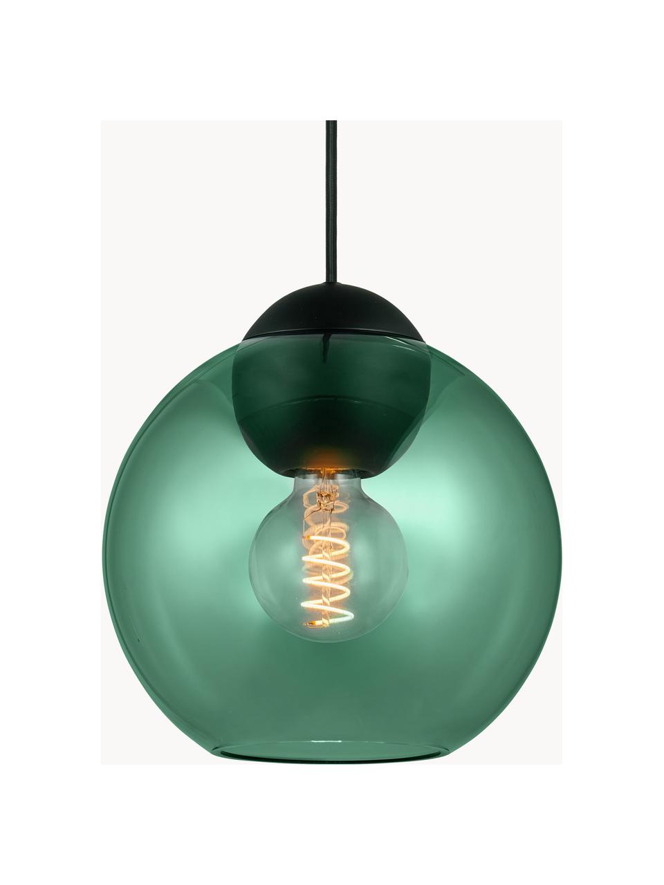 Lampa wisząca ze szkła Bubbles, różne rozmiary, Szałwiowy zielony, czarny, Ø 14 x W 14 cm