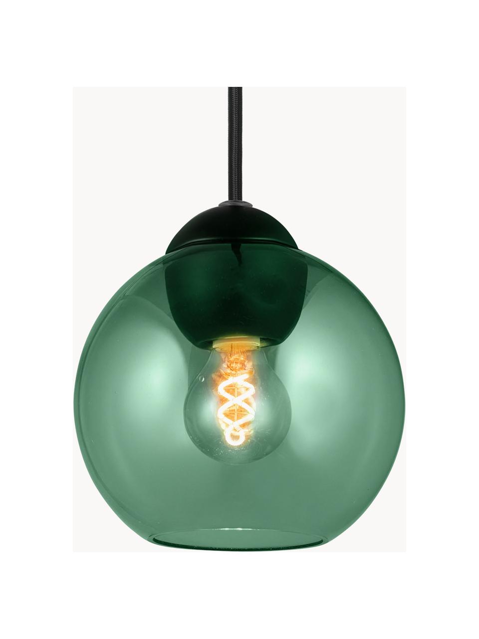 Lampa wisząca ze szkła Bubbles, różne rozmiary, Szałwiowy zielony, czarny, Ø 14 x W 14 cm