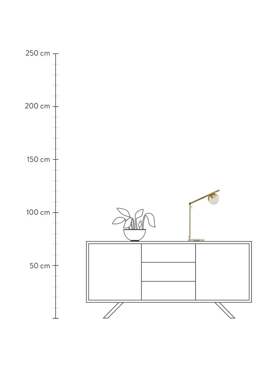 Schreibtischlampe Contina mit Opalglas, Lampenschirm: Opalglas, Lampenfuß: Metall, beschichtet, Weiß, Goldfarben, B 15 x H 49 cm