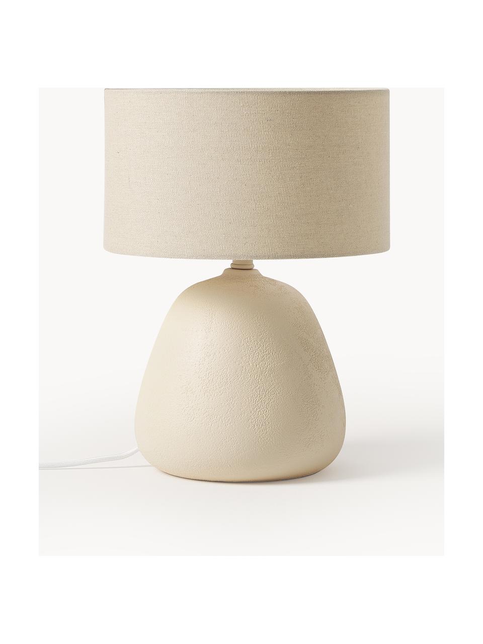 Lampa stołowa z ceramiki Eileen, Jasny beżowy, matowy, Ø 26 x W 35 cm