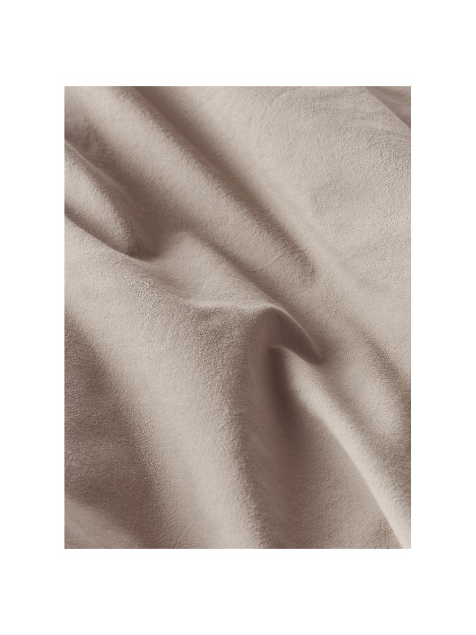 Housse de couette en percale de coton Debbie, Taupe, larg. 200 x long. 200 cm