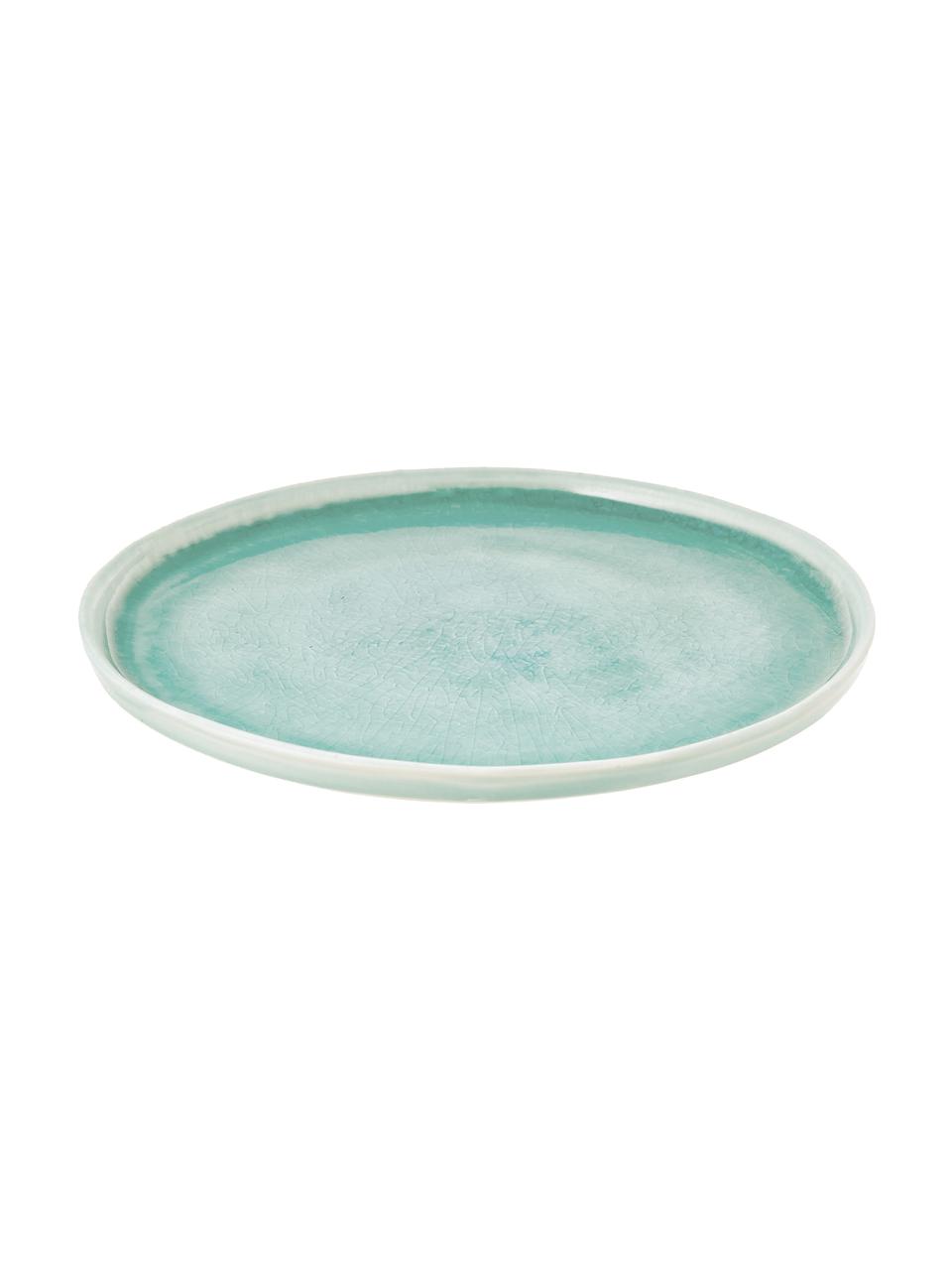 Ontbijtborden Isabelle, 6 stuks, Keramiek, Turquoise, Ø 22 cm