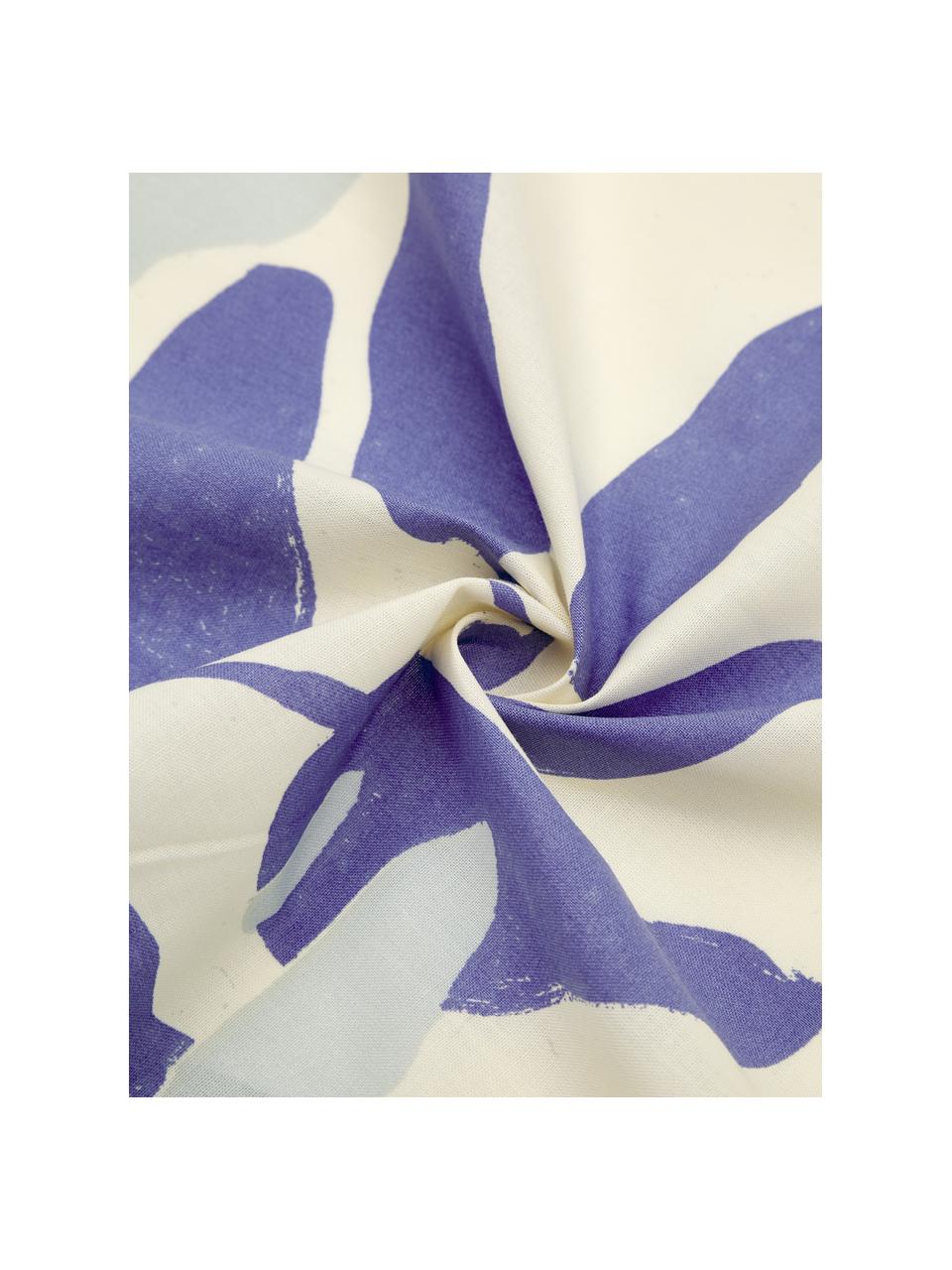 Bavlnená posteľná bielizeň Romantic Leaves, Sivomodrá, krémová, indigová modrá