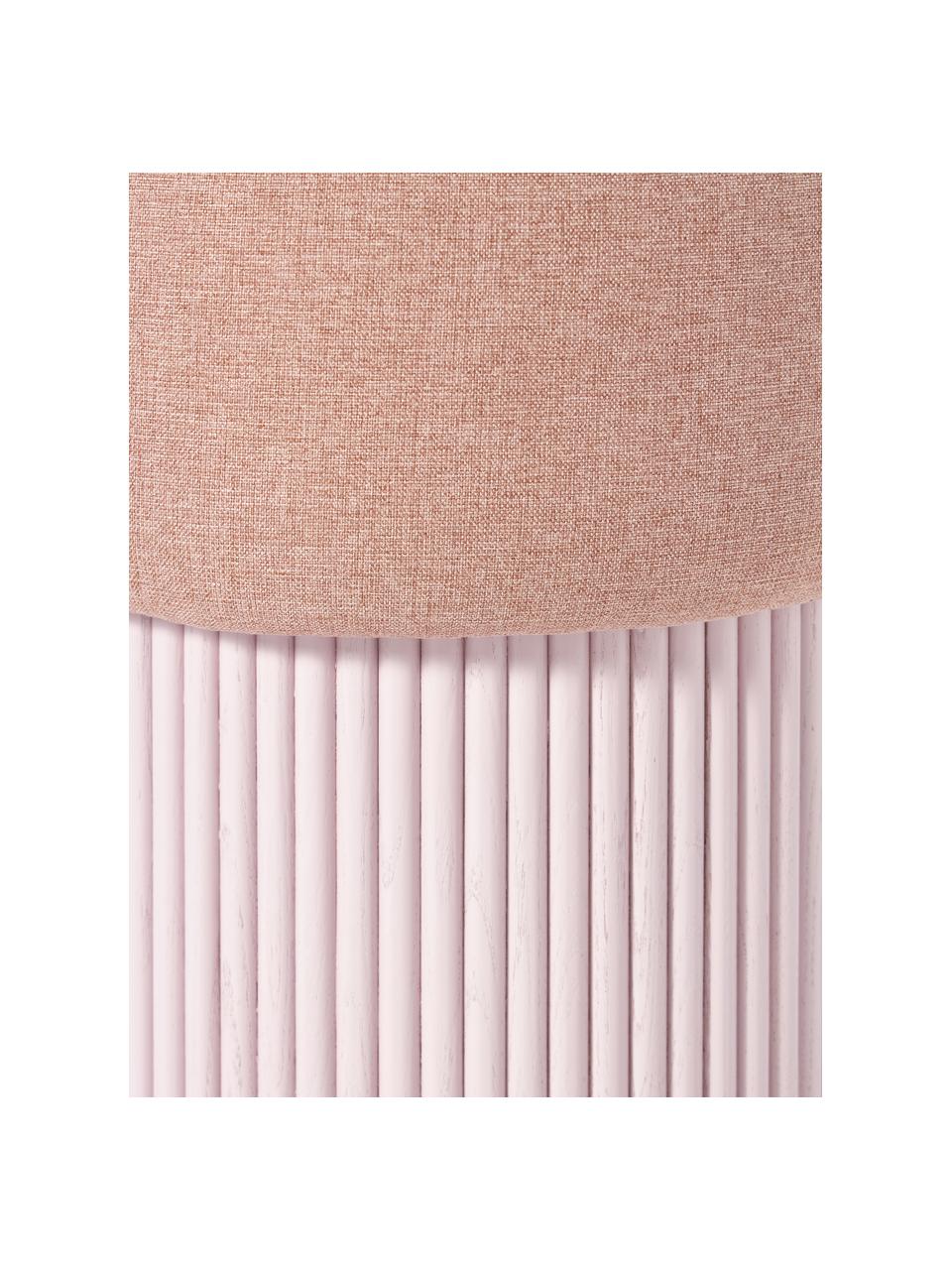 Pouf contenitore Nala, Rivestimento: 100% poliestere, Struttura: legno certificato FSC, Tessuto rosa, legno laccato rosa chiaro, Ø 50 x Alt. 44 cm