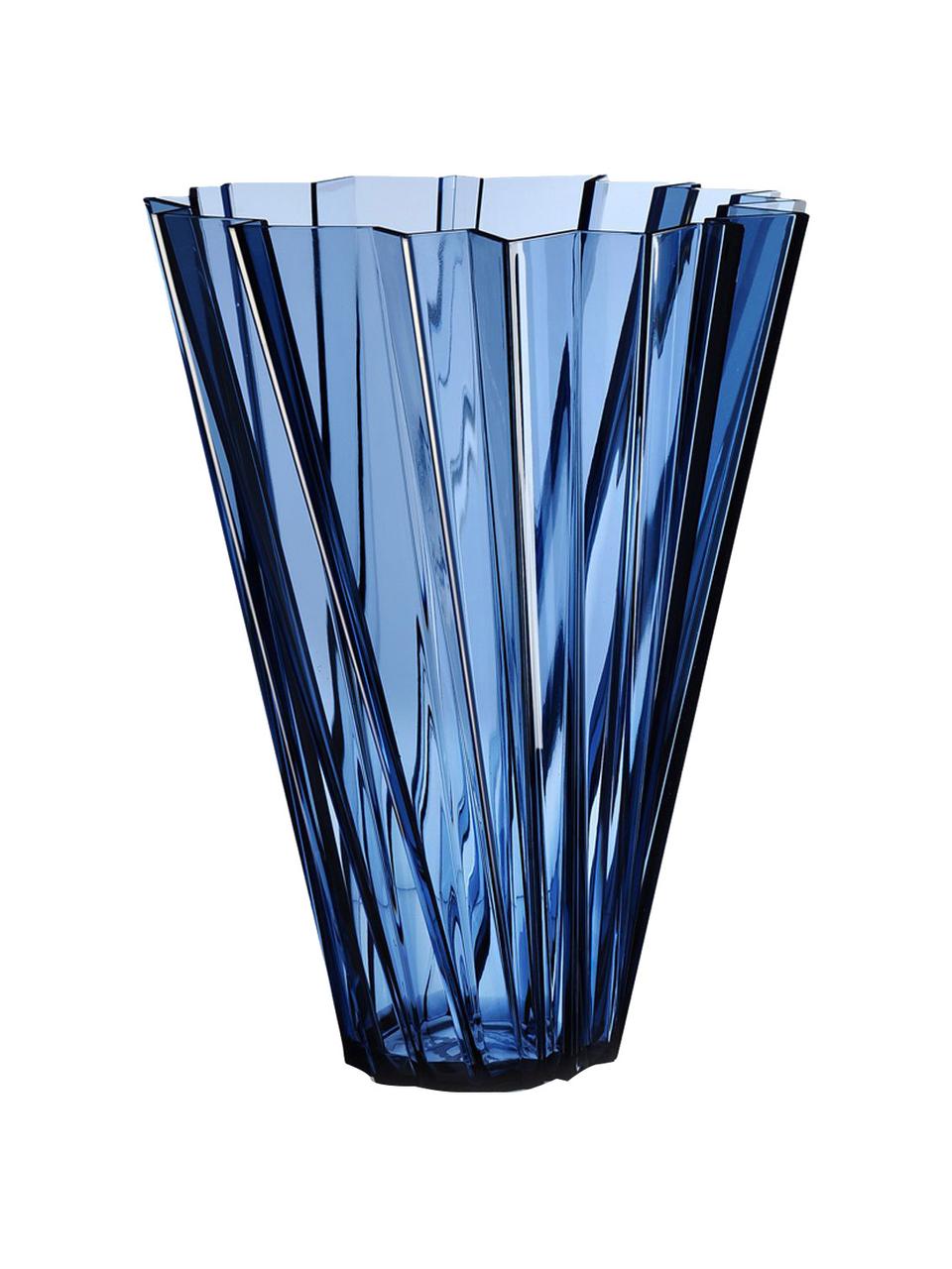 Velká váza Shanghai, Akrylátové sklo, Modrá, transparentní, Ø 35 cm, V 44 cm