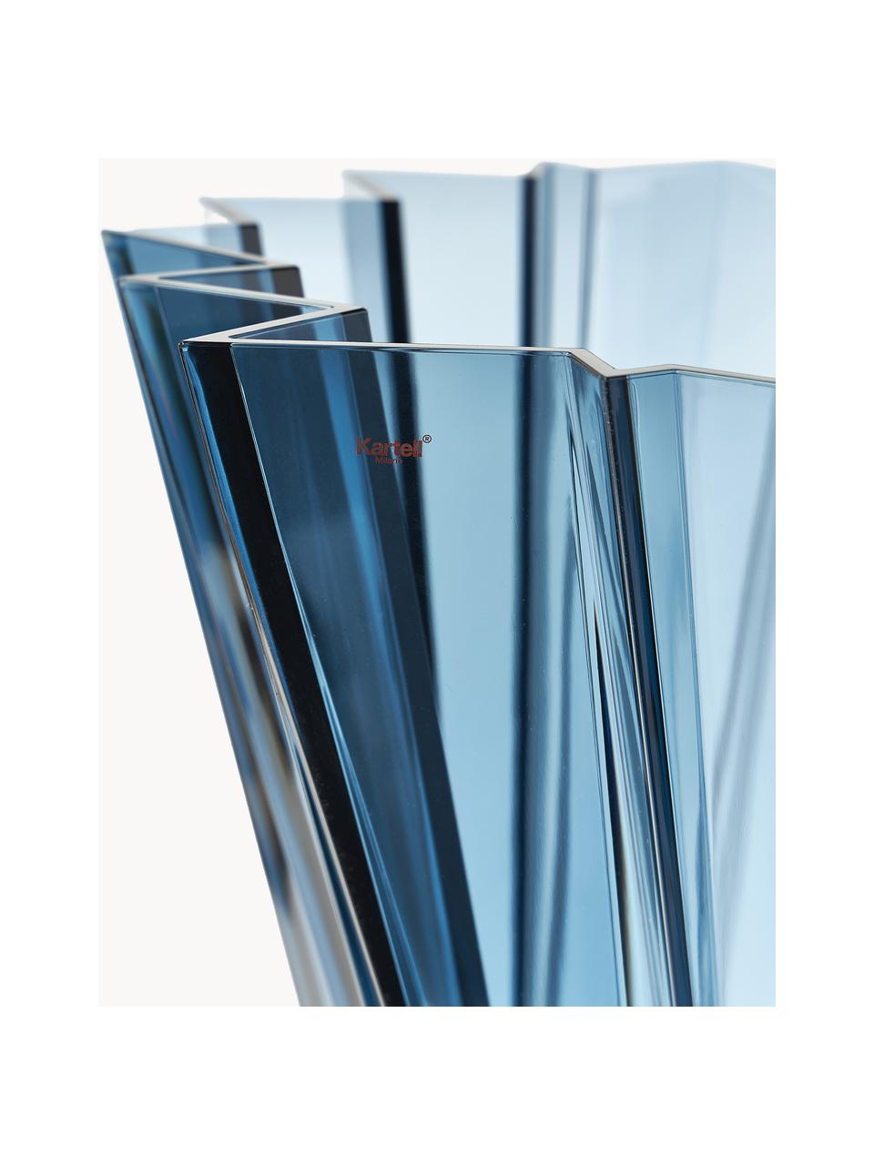 Grand vase Shanghai, haut. 44 cm, Verre acrylique, Bleu, transparent, Ø 35 x haut. 44 cm