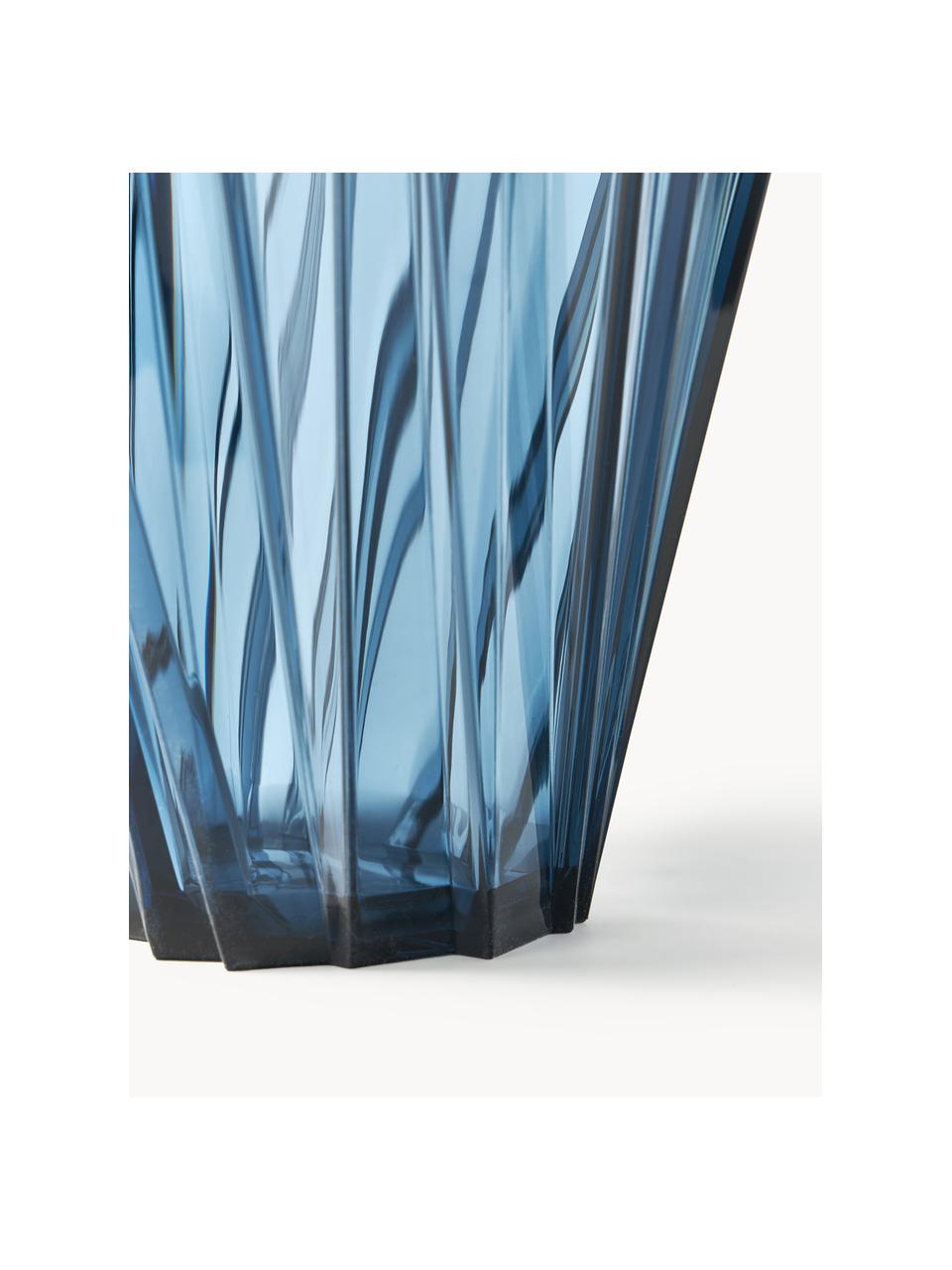 Grote vaas Shanghai, H 44 cm, Acrylglas, Blauw, transparant, Ø 35 x H 44 cm