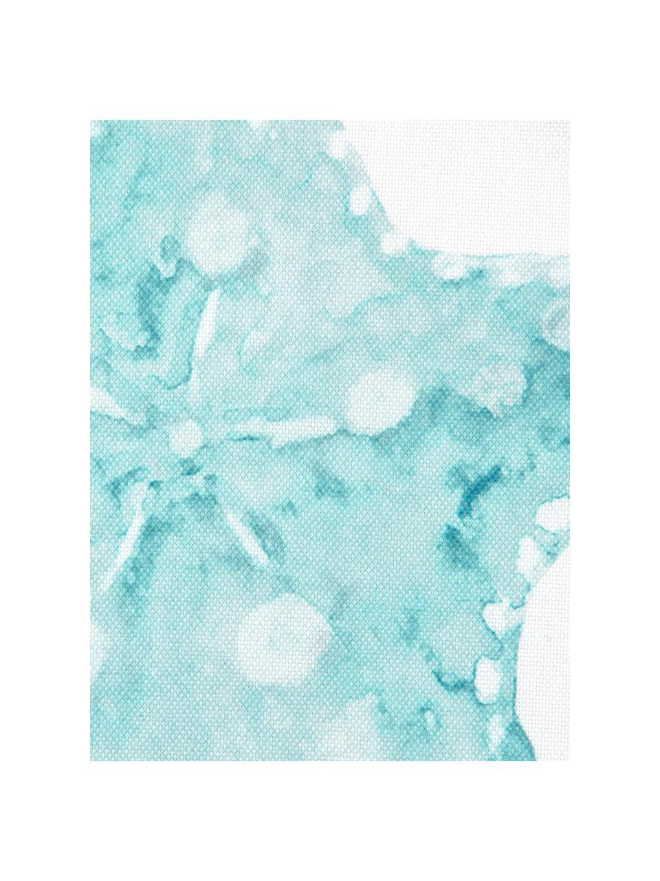 Kissenhülle Korallion mit Print in Aquarelloptik, 100% Baumwolle, Blau, Weiss, B 40 x L 40 cm