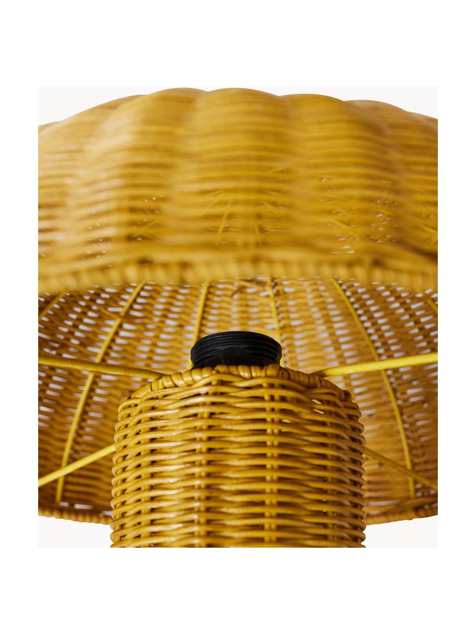 Lampada da tavolo in rattan Mustard, Giallo senape, Ø 34 x Alt. 30 cm