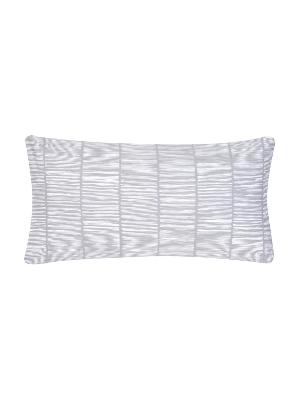 Poszewka na poduszkę z bawełny renforcé Paulina, 2 szt., Szary, biały, S 40 x D 80 cm