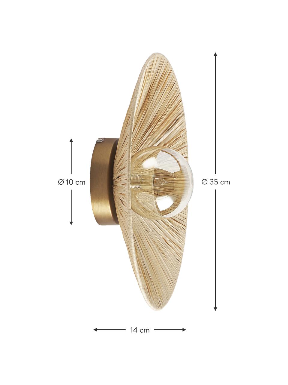 Dizajnová nástenná lampa Zailo, Svetlohnedá, mosadzné odtiene, Ø 35 x V 14 cm