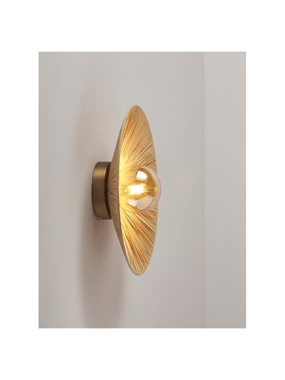 Dizajnová nástenná lampa Zailo, Svetlohnedá, mosadzné odtiene, Ø 35 x V 14 cm