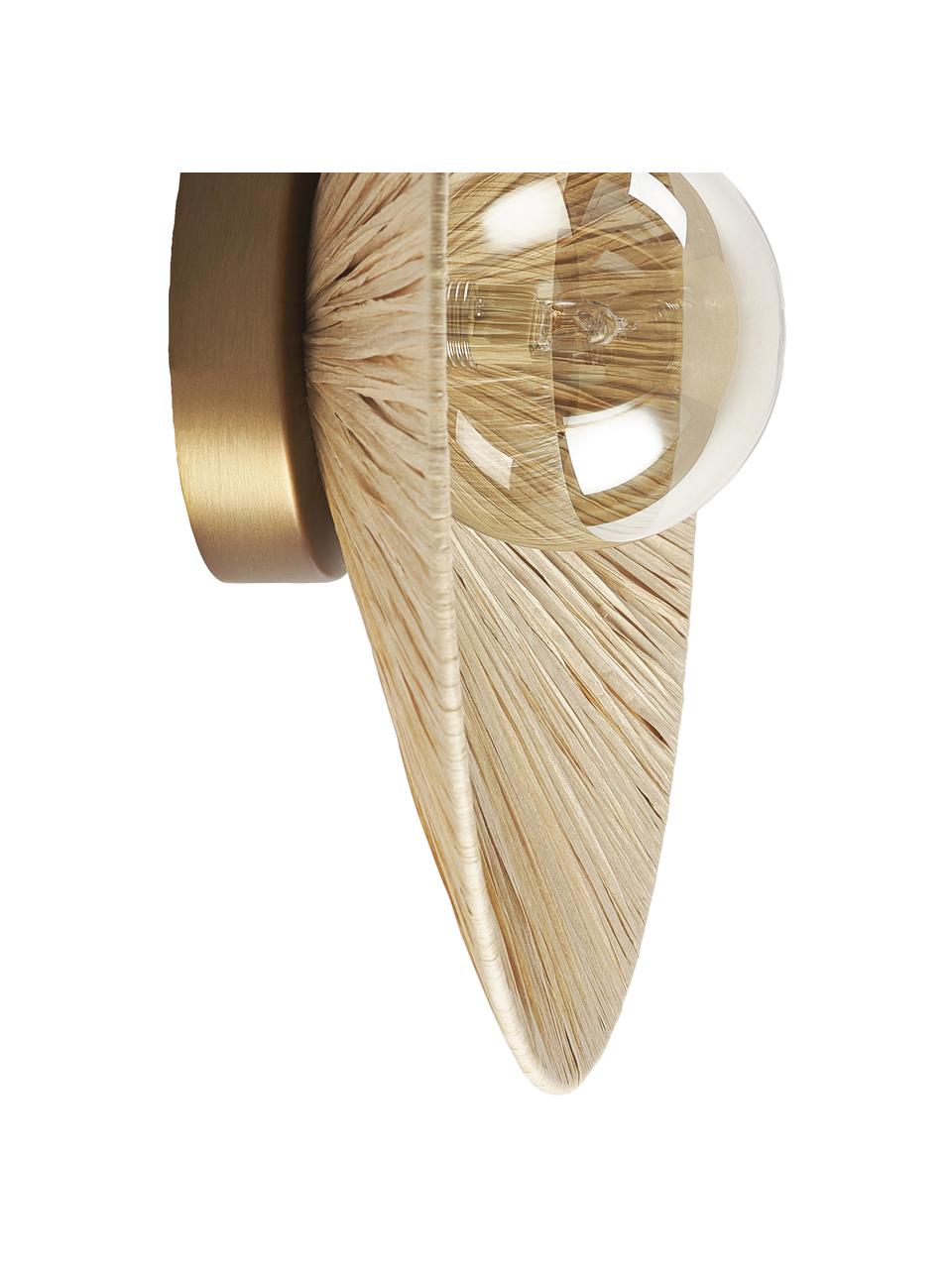 Dizajnová nástenná lampa Zailo, Svetlohnedá, mosadzné odtiene, Ø 35 x V 14 cm