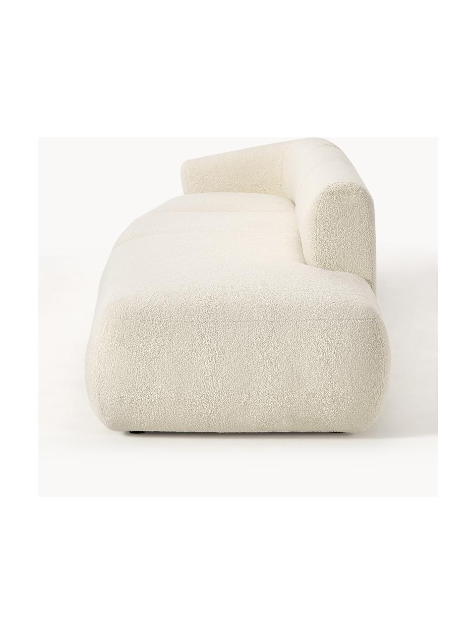 Diván modular grande de borreguillo Sofia, Tapizado: borreguillo (100% polipro, Estructura: madera de abeto con certi, Patas: plástico El material util, Borreguillo Off White, An 340 x F 103 cm, módulo esquina izquierda