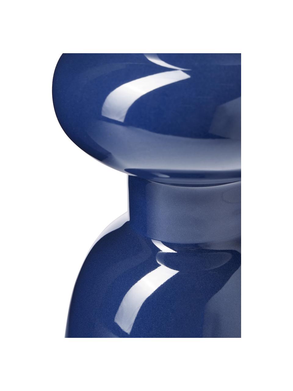Vase en grès Sarus, Grès cérame, Bleu, Ø 16 x haut. 35 cm