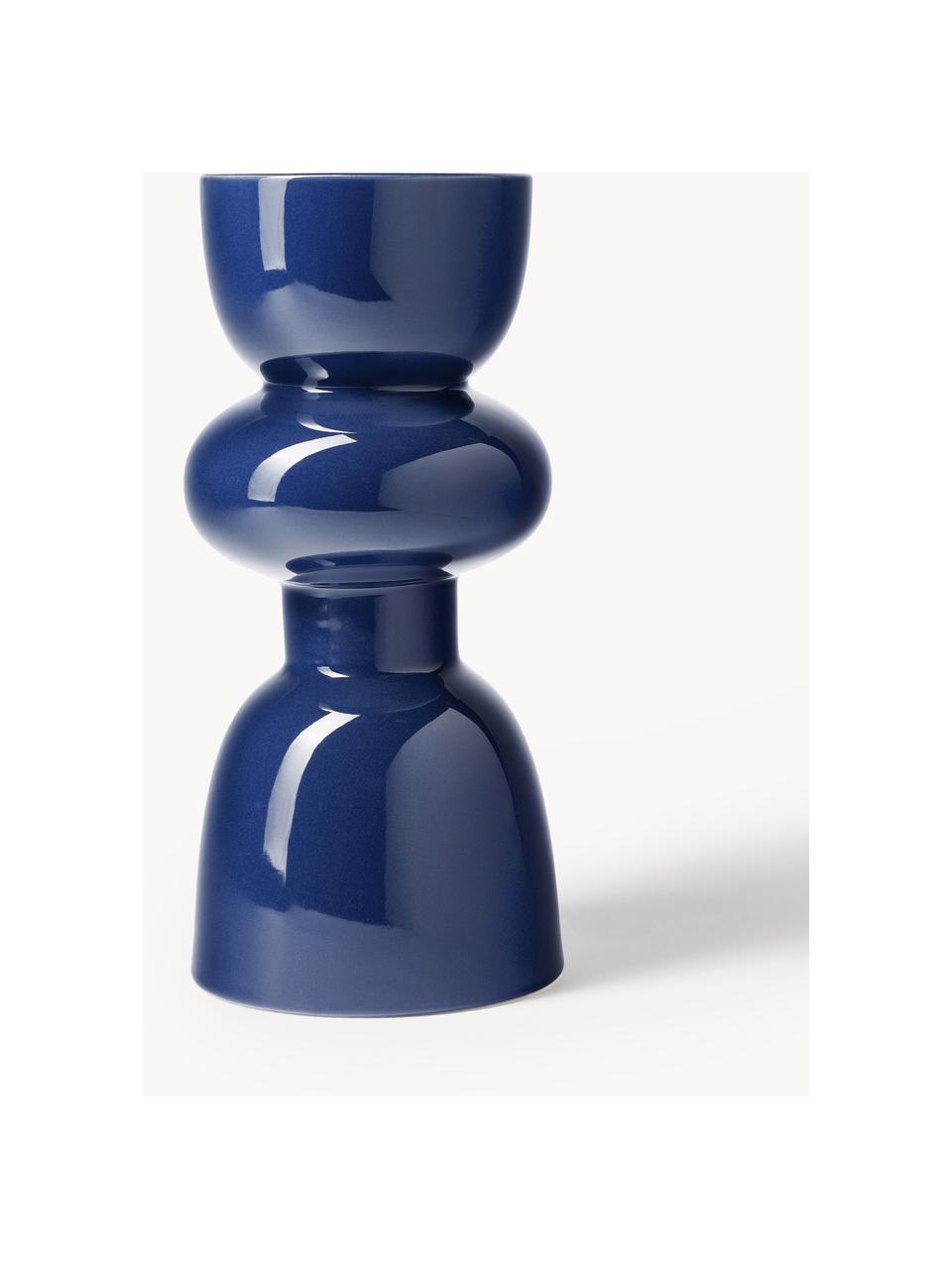 Vaso in gres blu scuro Sarus, Gres, Blu scuro, Ø 16 x Alt. 35 cm