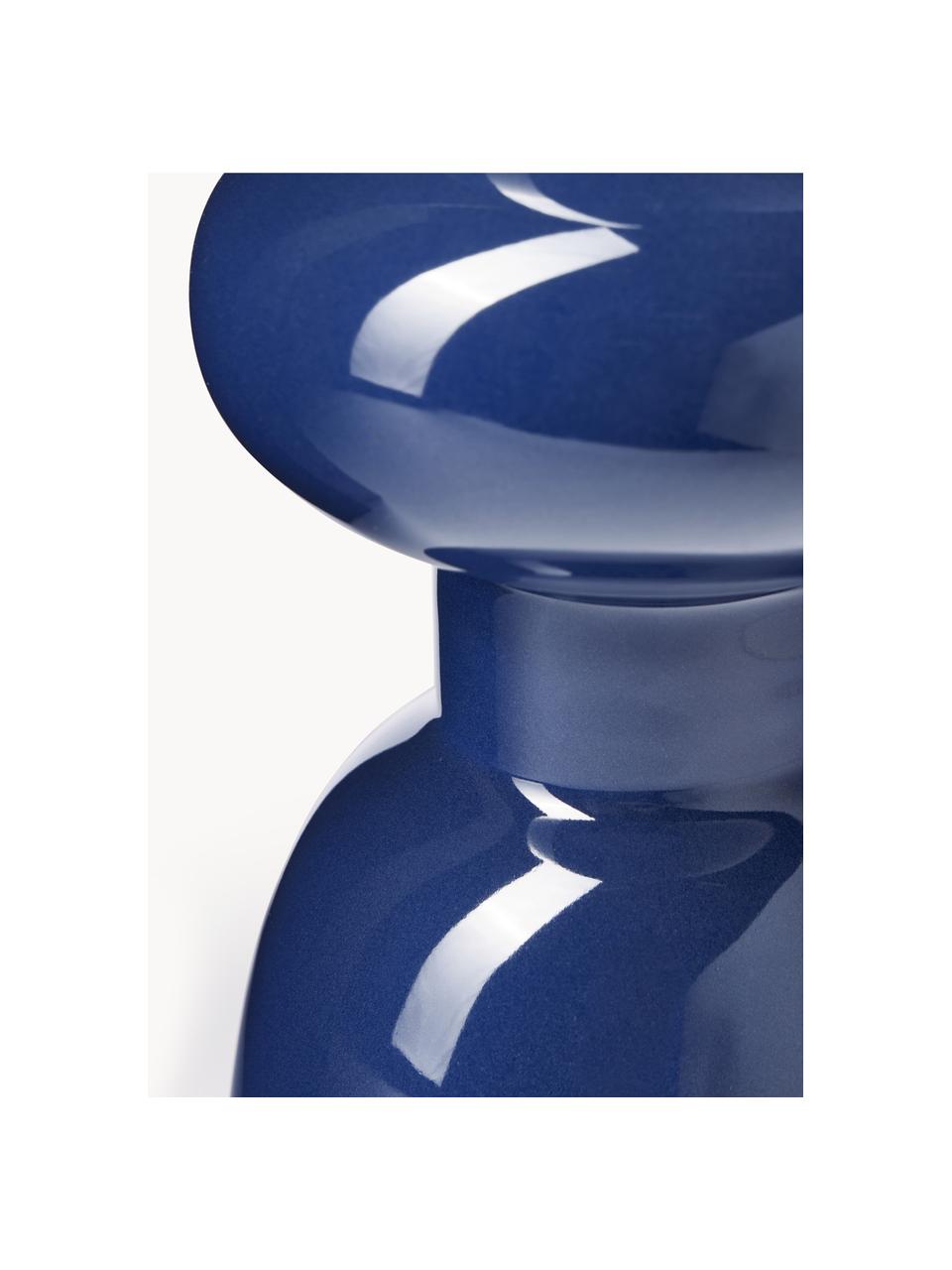 Vase en grès cérame Sarus, Grès cérame, Bleu foncé, Ø 16 x haut. 35 cm