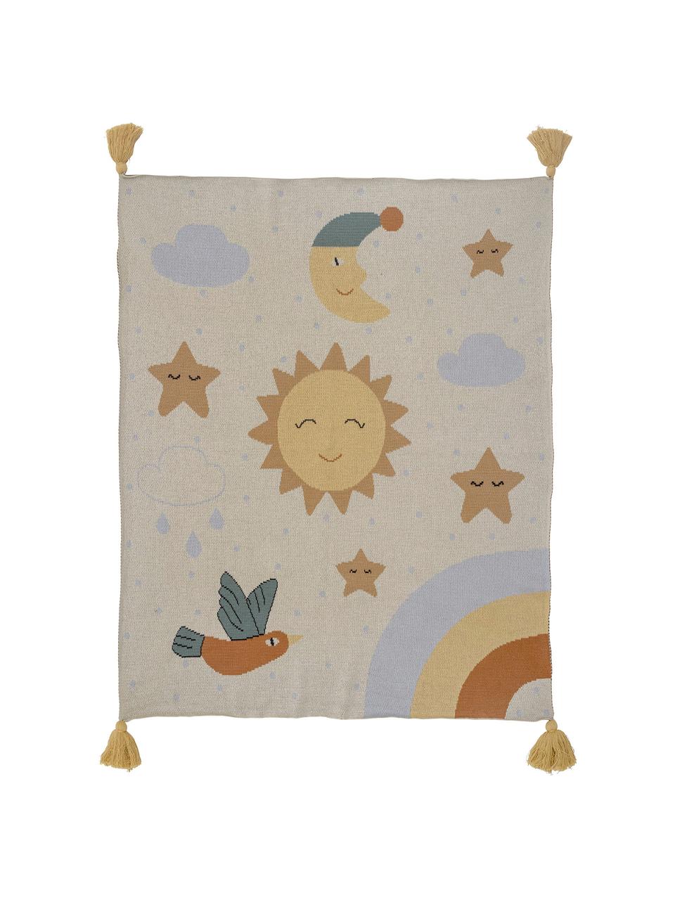 Pletená deka so strapcami Vigge, 100 % bavlna, Béžová, viac farieb, Š 80 x D 100 cm